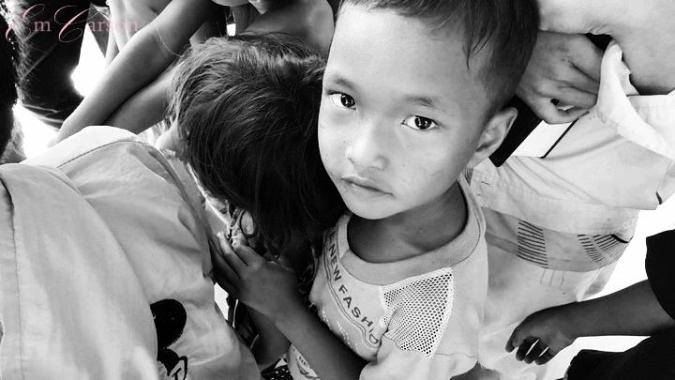 B&W Cambodia children